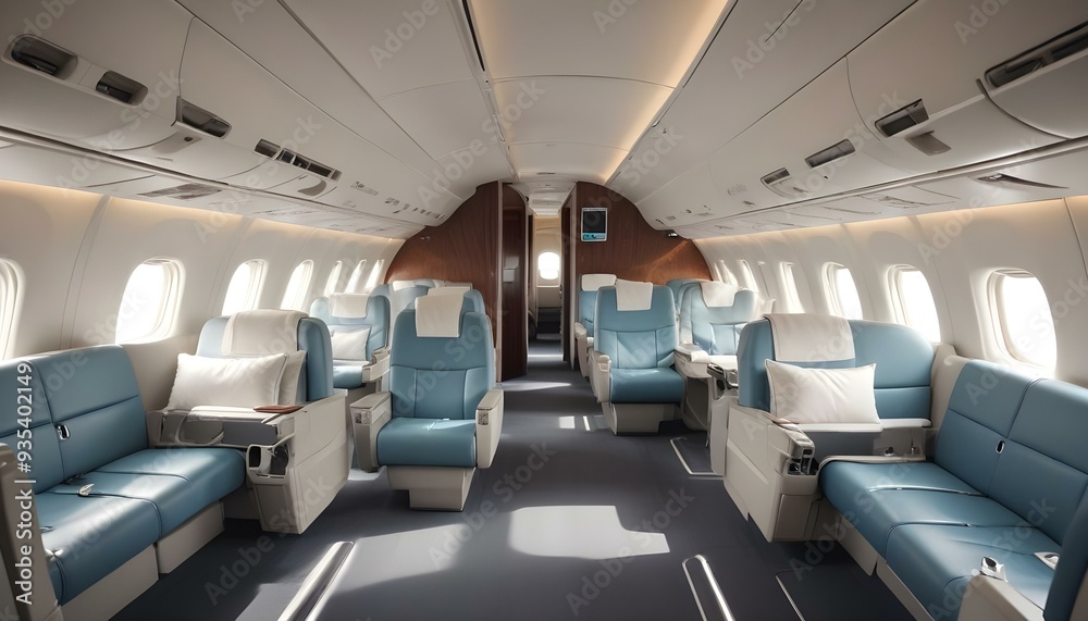 Clean airplane interior