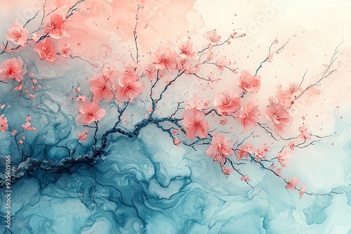 Imagine prompt a high professional quality abstract watercolor background seamless pattern. In light pastel tones featuring soft splashes and subtle alcohol ink effect
