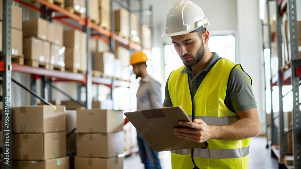 A busy warehouse scene featuring a worker in action among shelves filled with boxes and pallets.
A busy warehouse scene featuring a worker in action among shelves filled with boxes and pallets.