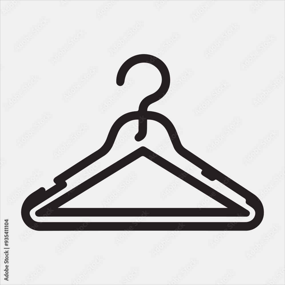 Hanger icon Line clothes hanger symbol Vector silhouette icon on a white background Hanger icon Line clothes hanger symbol Vector silhouette icon on a white background