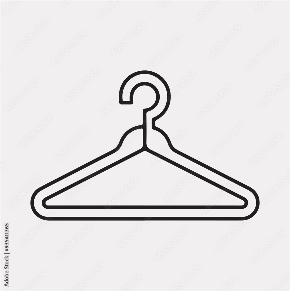 Hanger icon Line clothes hanger symbol Vector silhouette icon on a white background Hanger icon Line clothes hanger symbol Vector silhouette icon on a white background