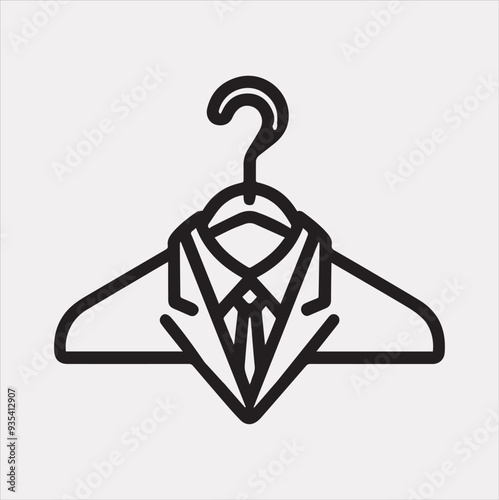 Hanger icon Line clothes hanger symbol Vector silhouette icon on a white background