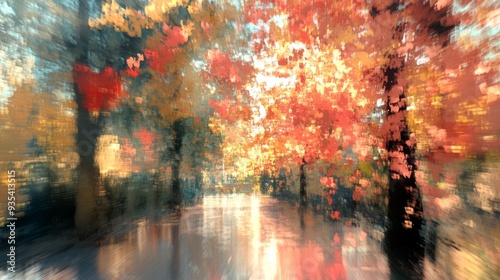 Autumn Blurred Trees.