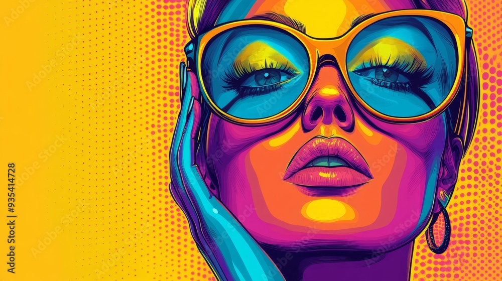 Pop Art Woman Sunglasses. Pop Art Woman Sunglasses.