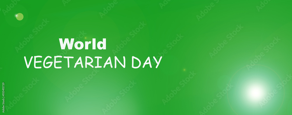 Vegetarian Day Green Banner on a green background Vegetarian Day Green Banner on a green background