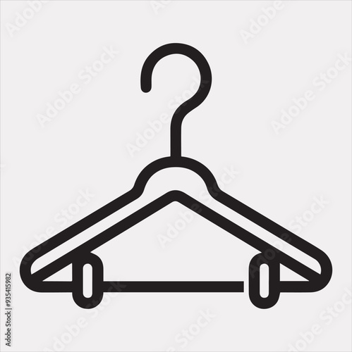 Hanger icon Line clothes hanger symbol Vector silhouette icon on a white background