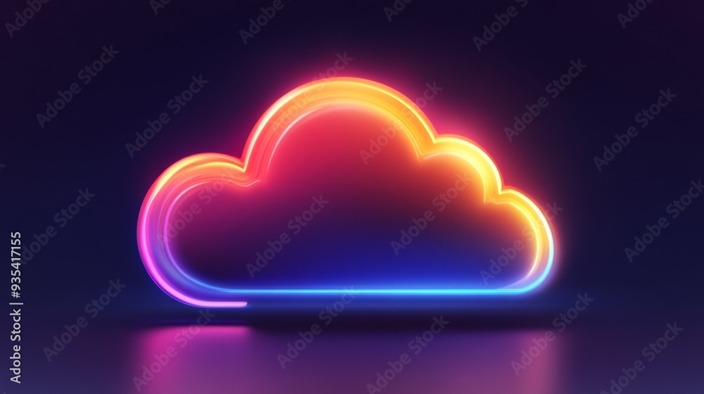 A neon cloud with a rainbow of colors A neon cloud with a rainbow of colors