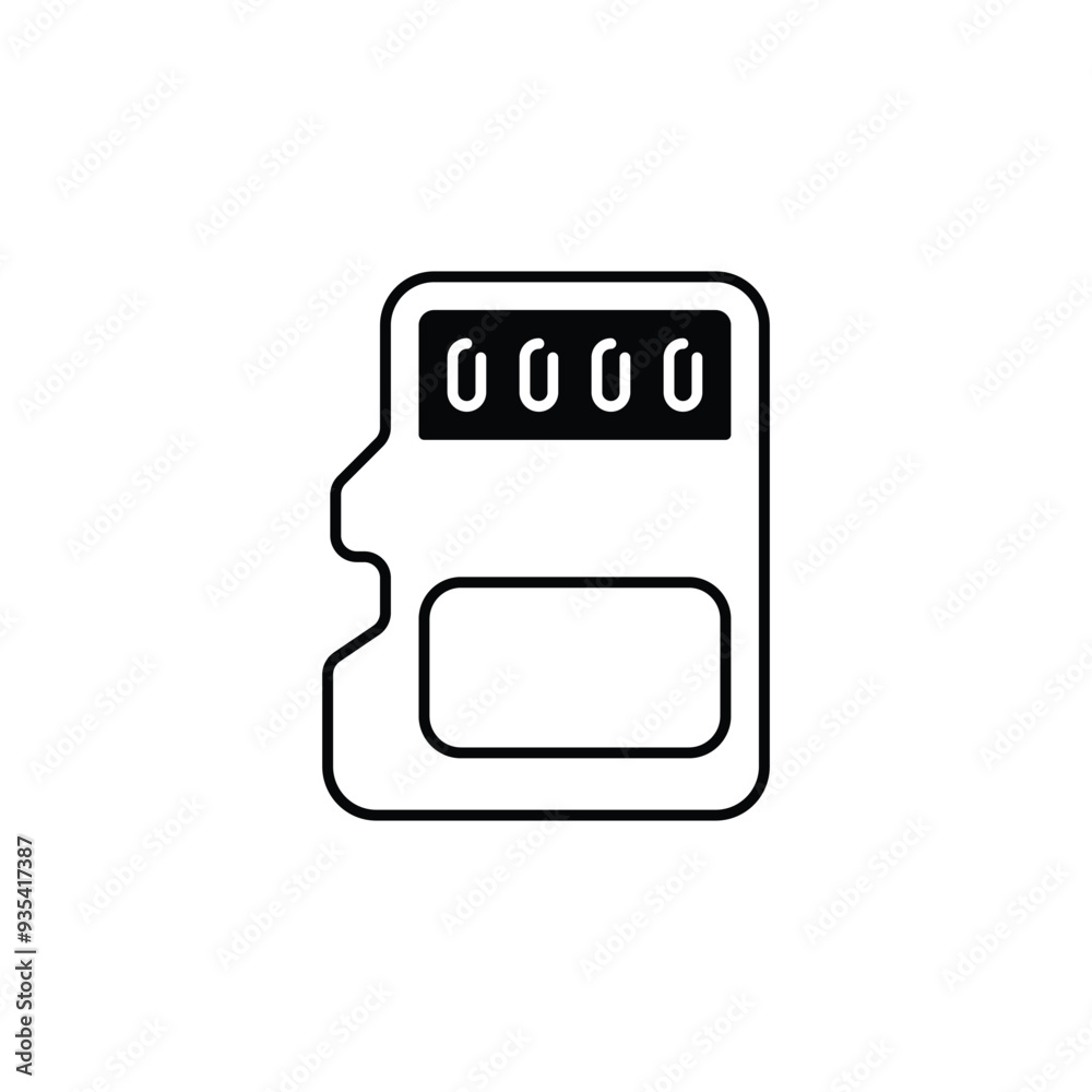 Sd Card icon design with white background stock illustration Sd Card icon design with white background stock illustration