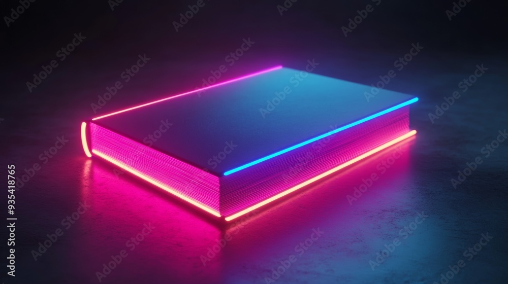 A book with neon lights on the cover A book with neon lights on the cover