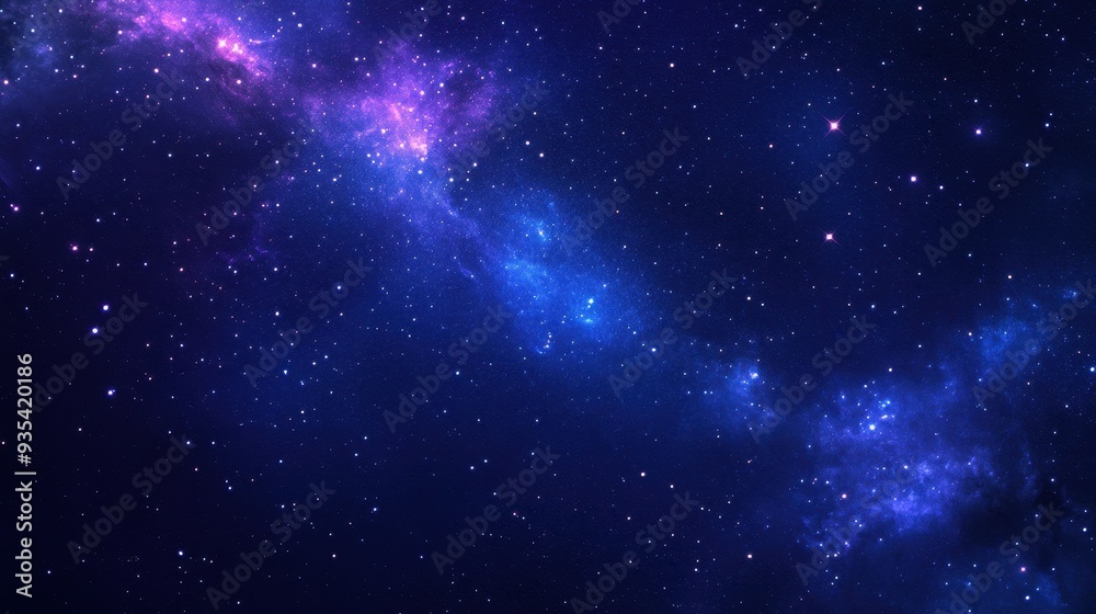 Naklejka premium A beautiful depiction of a starry galaxy with vibrant colors and cosmic elements.