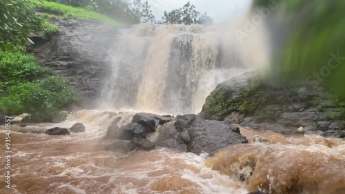 Luv Kush falls near Khodala in Maharashtra, India swell during the monsoons