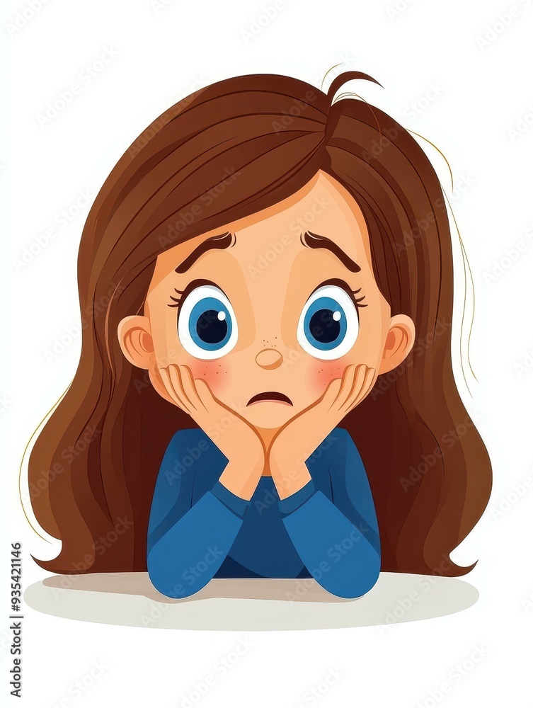 A 3yearold girl with a worried expression, captured in a soft white gradient, showcasing advanced color harmony. A 3yearold girl with a worried expression, captured in a soft white gradient, showcasing advanced color harmony.
