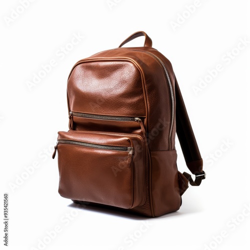 Elegant Brown Leather Backpack - High-Quality Fashion Accessory with Multiple Compartments