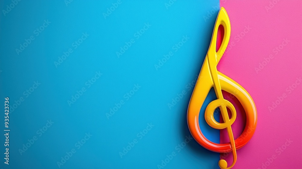 Fototapeta premium Vibrant Music Note, Symbolizing The Power Of Sound And Rhythm 