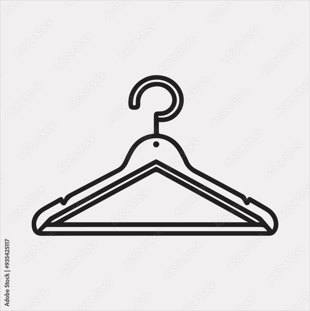 Hanger icon Line clothes hanger symbol Vector silhouette icon on a white background Hanger icon Line clothes hanger symbol Vector silhouette icon on a white background