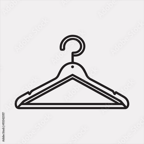 Hanger icon Line clothes hanger symbol Vector silhouette icon on a white background