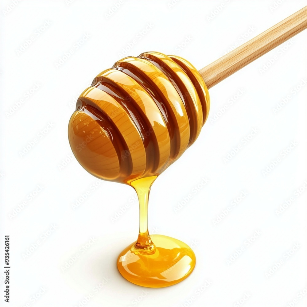 Pure Honey dripping from a wooden honey dipper Pure Honey dripping from a wooden honey dipper