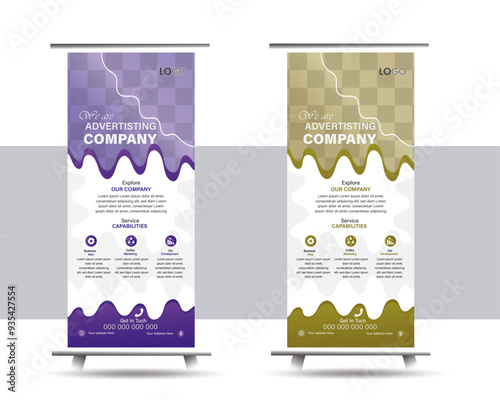 A vector professional roll up stand banner template design