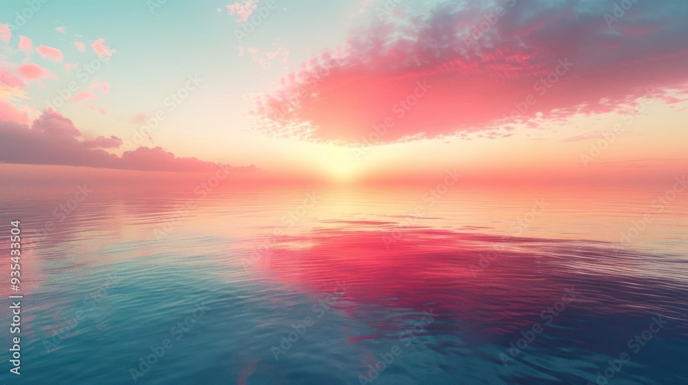 Gorgeous sunset over a vast body of water. The sky is painted with hues of pink, orange, and purple. Gorgeous sunset over a vast body of water. The sky is painted with hues of pink, orange, and purple.