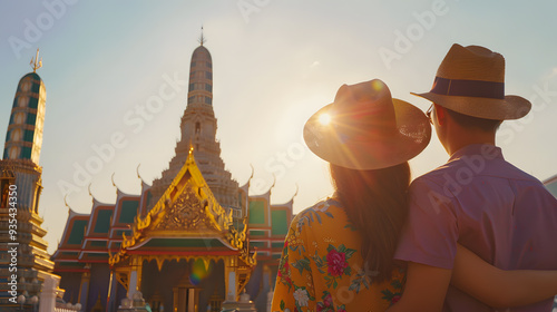 Thai tourist attractions and temples and culture photo