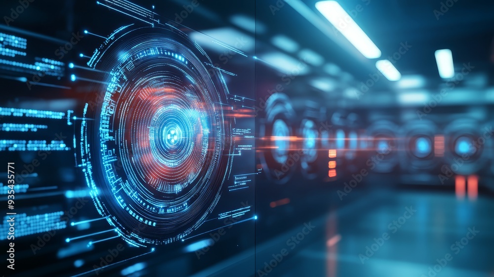 Futuristic Interface with Digital Data and Code Futuristic Interface with Digital Data and Code