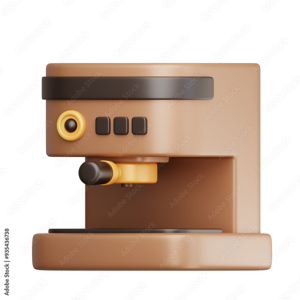 brown expresso machine 3d illustration brown expresso machine 3d illustration