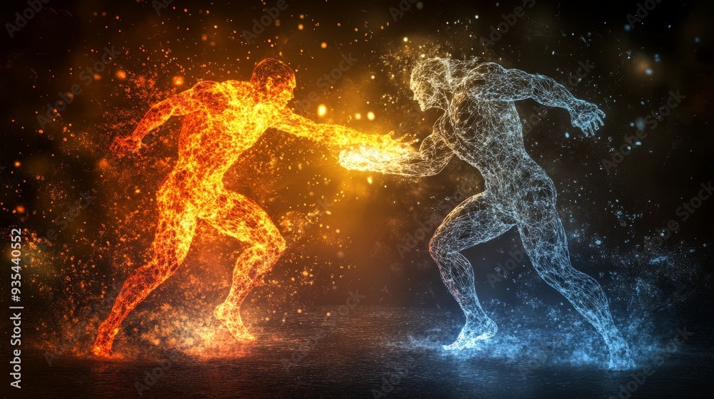 Featuring blue, orange, and sparkly flames for dynamic versus neutral settings