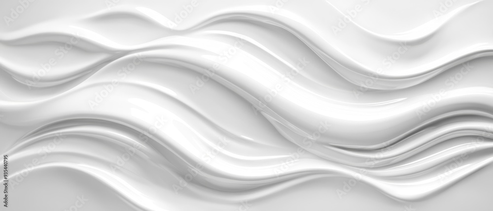 Abstract white acrylic oil liquid fluid cream waving silk swirl waves milk texture - Bright 3d background Abstract white acrylic oil liquid fluid cream waving silk swirl waves milk texture - Bright 3d background