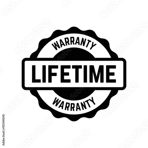 Set of Lifetime Warranty Stamp, Imprint, Seal Template in flat color. Vector Stock Illustration