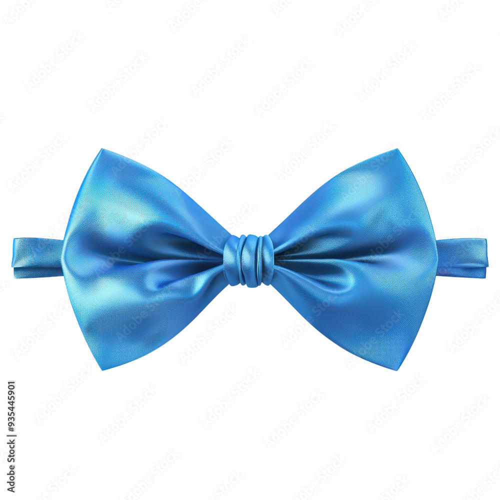 Elegant Blue Bow Tie with Smooth Satin Finish Elegant Blue Bow Tie with Smooth Satin Finish