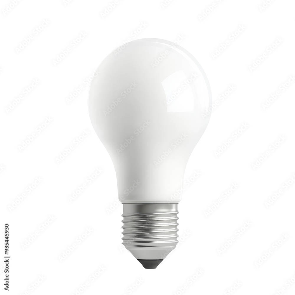 Minimalist Close-Up of Classic White Light Bulb on a transparent background Minimalist Close-Up of Classic White Light Bulb on a transparent background
