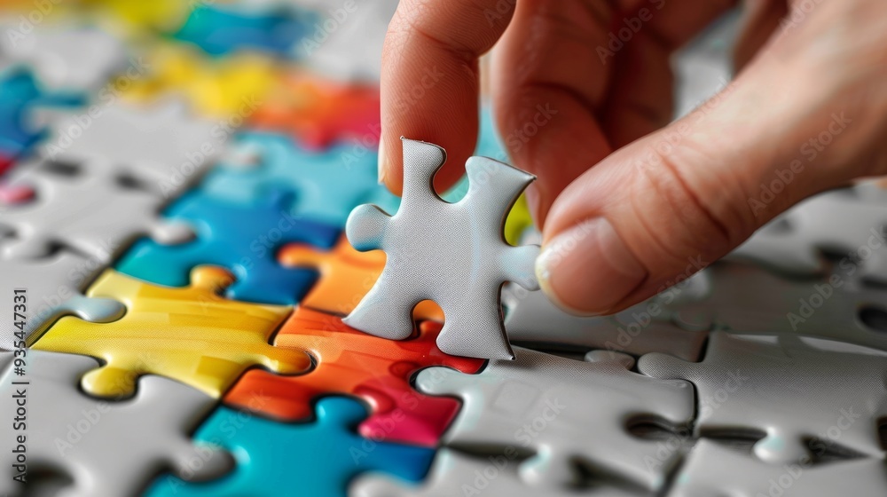 A team of people working together to assemble a puzzle, where each piece represents a different aspect of their business vision and goals. A team of people working together to assemble a puzzle, where each piece represents a different aspect of their business vision and goals.