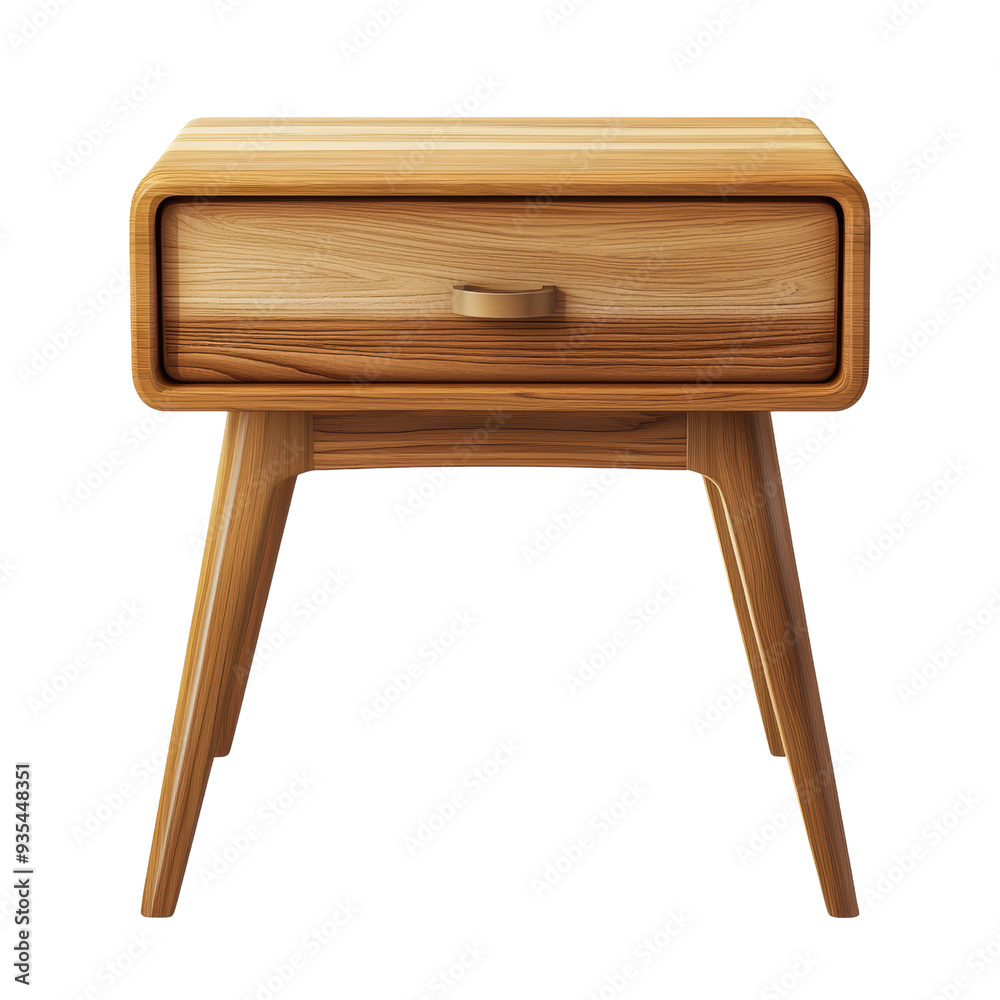 Elegant Wooden Nightstand with Minimalist Design and Single Drawer in Natural Finish Elegant Wooden Nightstand with Minimalist Design and Single Drawer in Natural Finish