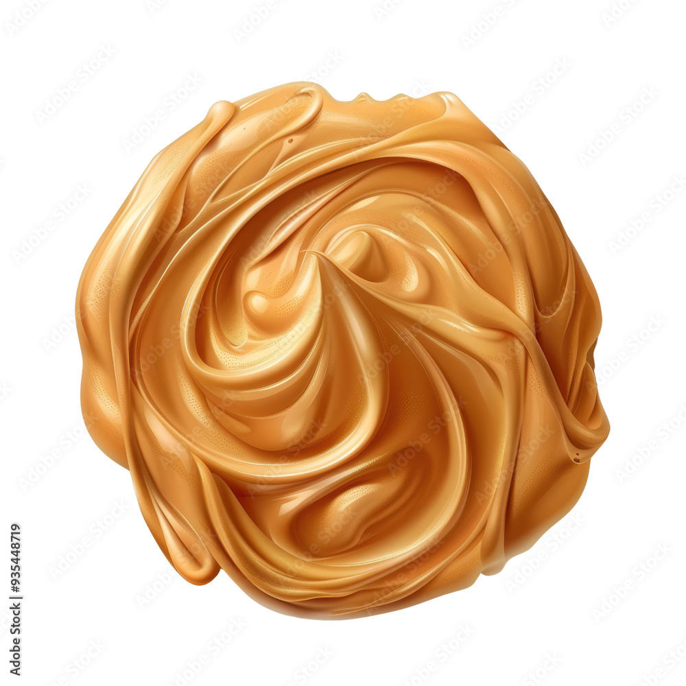 Close-Up of Luxe Swirled Caramel Highlighting Smooth Creamy Texture Close-Up of Luxe Swirled Caramel Highlighting Smooth Creamy Texture