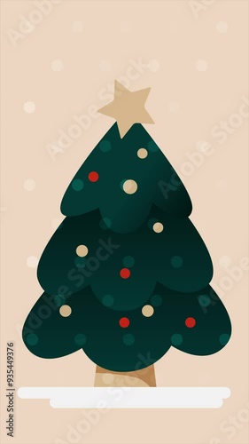 Christmas tree and snow motion graphics.