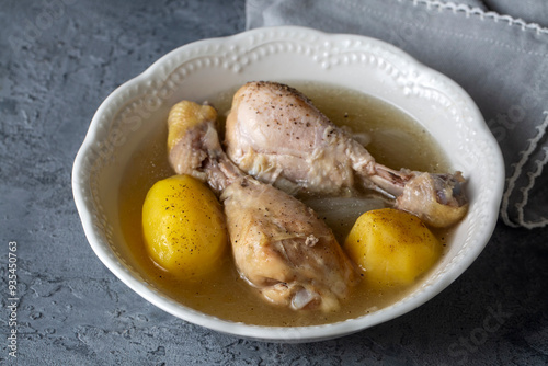 Potato and chicken thigh boiled dish photo