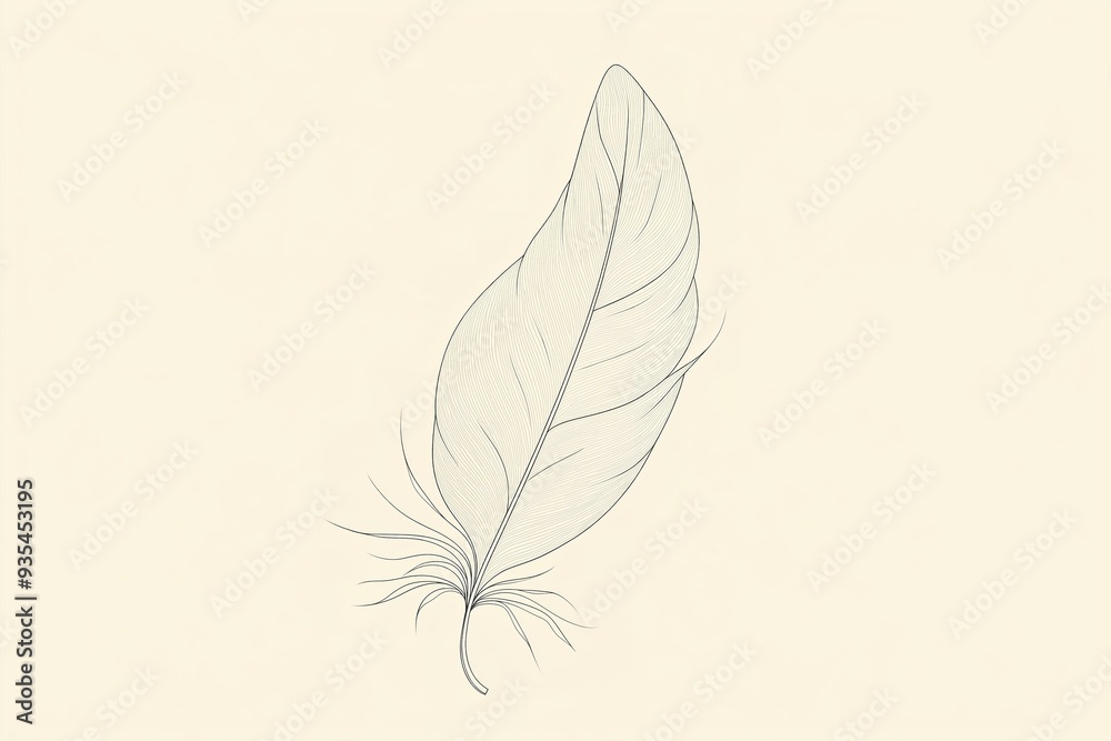Feather Illustration. Delicate feather illustration. Nature, lightness, and freedom. Feather Illustration. Delicate feather illustration. Nature, lightness, and freedom.