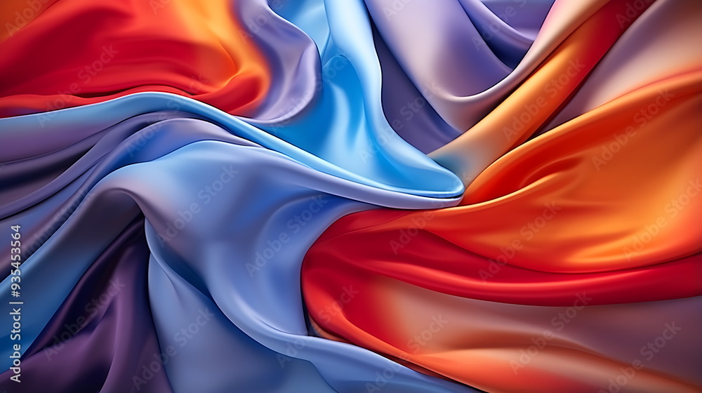 colorful Silk textile fabric, generative ai colorful Silk textile fabric, generative ai
