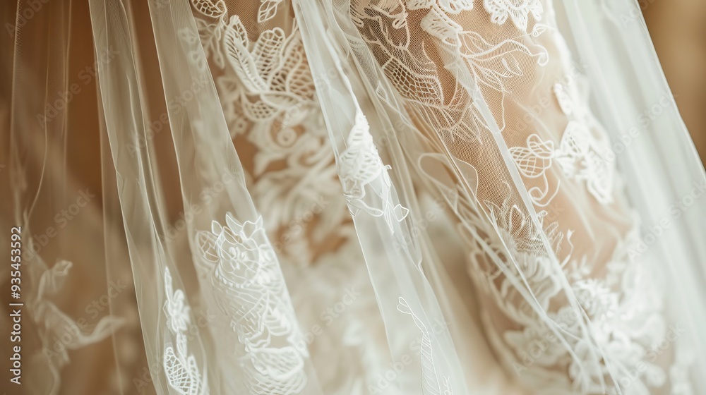 minimalist bridal gown detail: close-up of white lace minimalist bridal gown detail: close-up of white lace