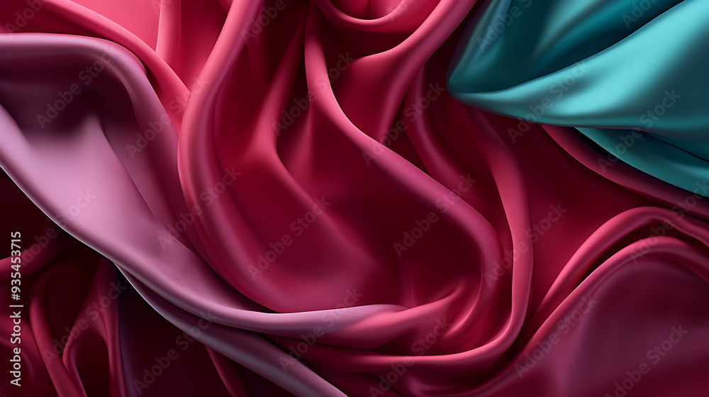 Fototapeta premium colorful Silk textile fabric, generative ai