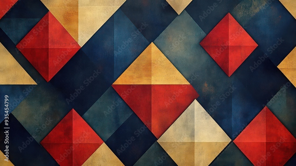 A harmonious blend of geometric shapes in bold and vibrant colors creates a captivating visual exper A harmonious blend of geometric shapes in bold and vibrant colors creates a captivating visual exper