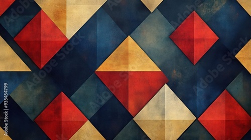 A harmonious blend of geometric shapes in bold and vibrant colors creates a captivating visual exper