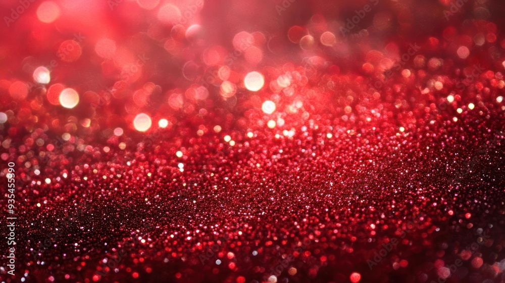 Red glitter confetti with a soft bokeh background, evoking festive or celebratory atmosphere. Red glitter confetti with a soft bokeh background, evoking festive or celebratory atmosphere.