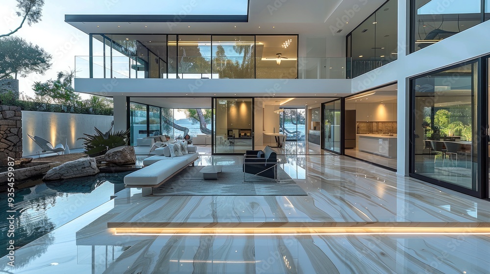 Fototapeta premium Home design architecture. a contemporary home. Generative AI.