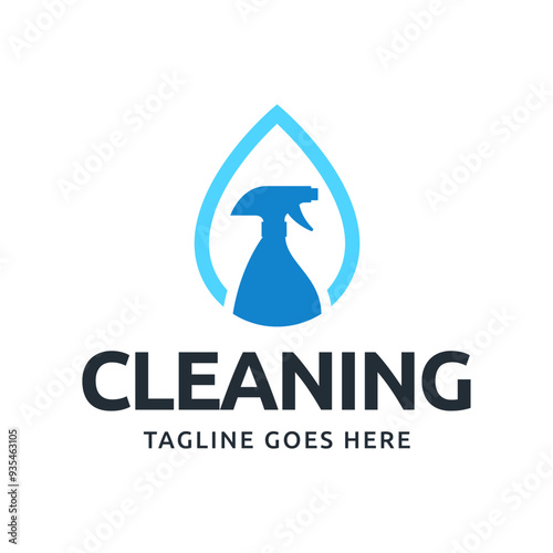 Set of Home Cleaning Services Logo Design Vector. Clean spray logo design.
