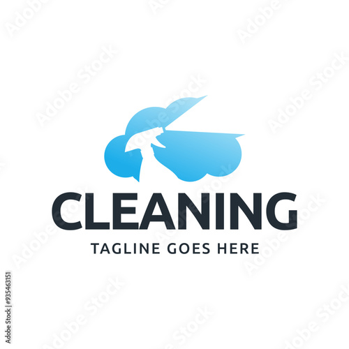 Set of Home Cleaning Services Logo Design Vector. Clean spray logo design.