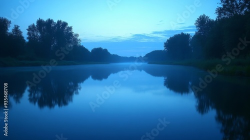 Serene Blue Hour at the