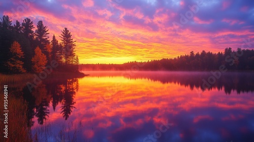 Vibrant Sunset Reflected in a