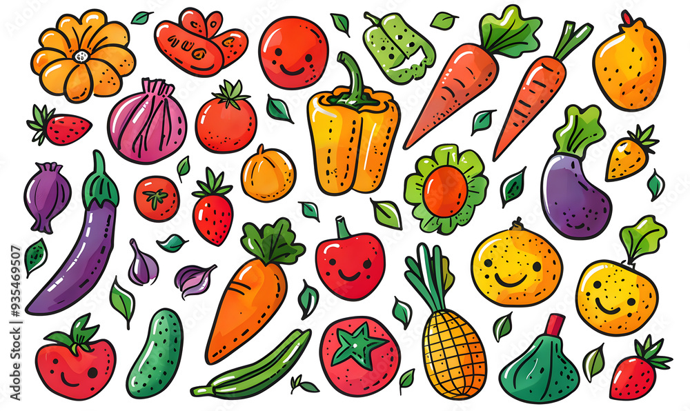 vegetable and fruits photo or illustrator on white background vegetable and fruits photo or illustrator on white background