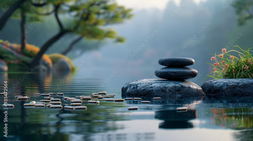 A tranquil image of a zen garden filled with natural supplements and calming elements. Perfect for wellness and relaxation themes. A tranquil image of a zen garden filled with natural supplements and calming elements. Perfect for wellness and relaxation themes.